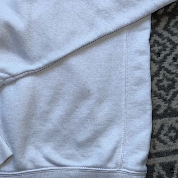 Nike White Hoodie with Black Embroidered Logo Men’s M Good Condition with Hole - Picture 6 of 11